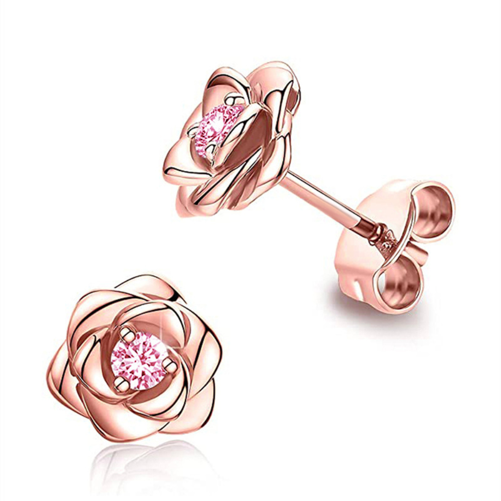 Gouden Oorknopjes met Geboortesteen in Bloemvorm - Moederdag CADEAU - Sieraden