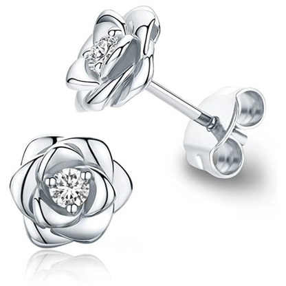 Gouden Oorknopjes met Geboortesteen in Bloemvorm - Moederdag CADEAU - Sieraden