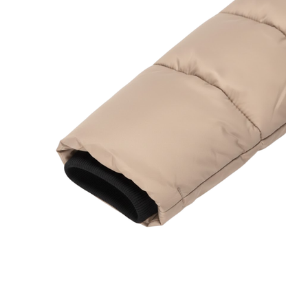 Halflange gewatteerde damesparka met capuchon - Warme winterparka & doorgestikte jas