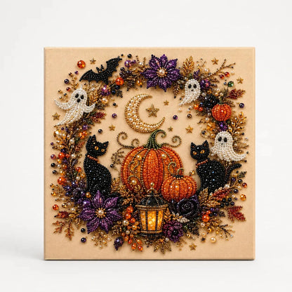 Halloween knutselset met parelachtige kralen – Gezellige doe-het-zelf wanddecoratie