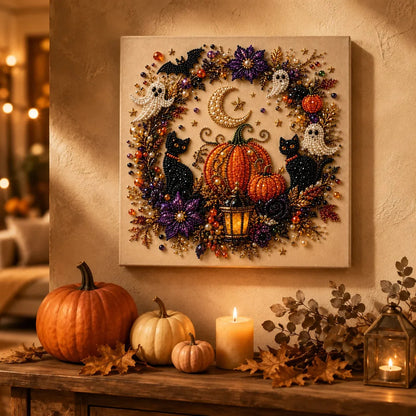 Halloween knutselset met parelachtige kralen – Gezellige doe-het-zelf wanddecoratie
