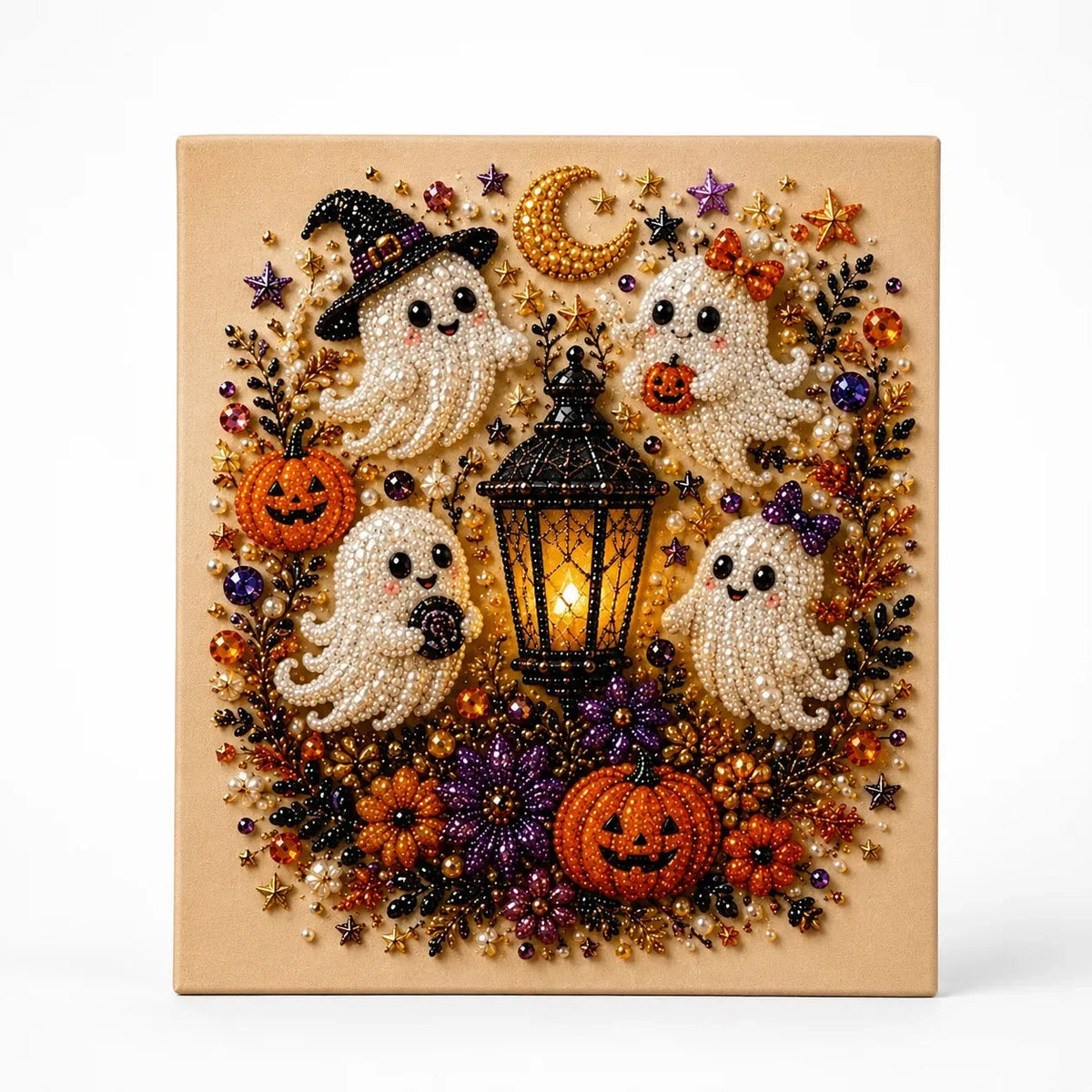 Halloween knutselset met parelachtige kralen – Gezellige doe-het-zelf wanddecoratie