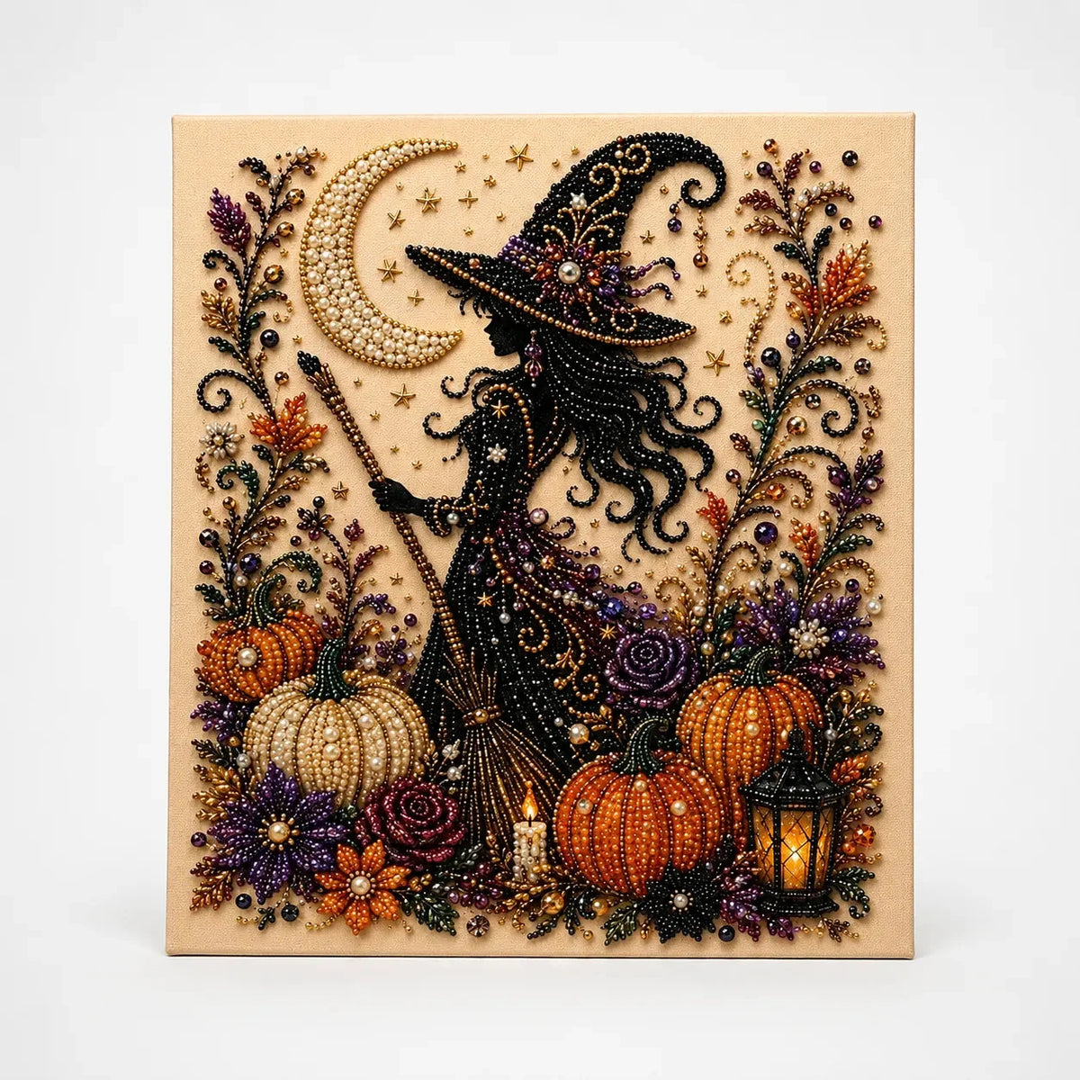 Halloween knutselset met parelachtige kralen – Gezellige doe-het-zelf wanddecoratie