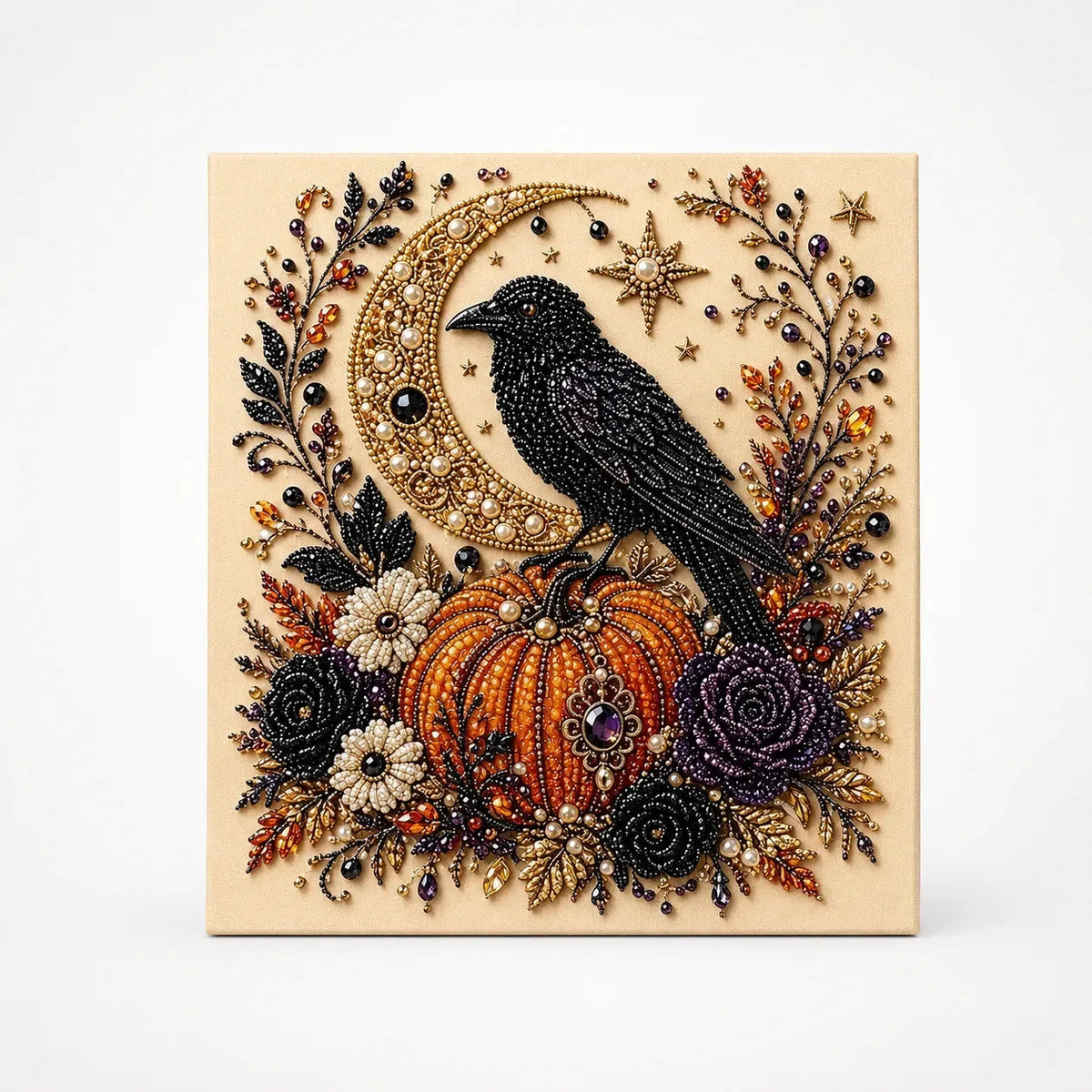 Halloween knutselset met parelachtige kralen – Gezellige doe-het-zelf wanddecoratie