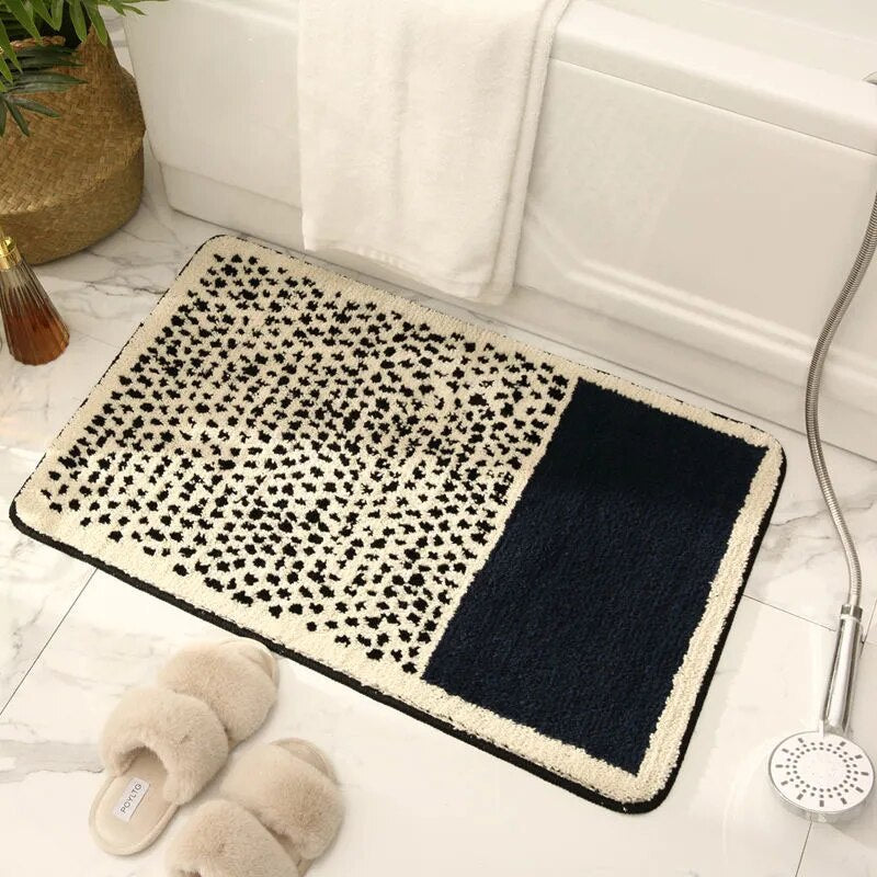 Handgemaakte badmat met abstract design