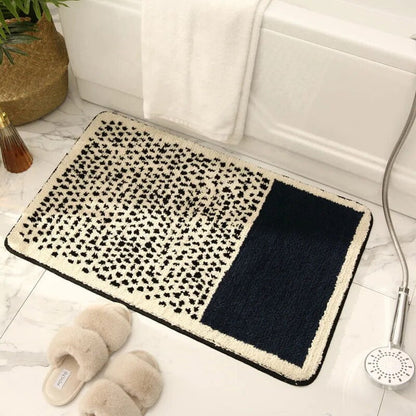 Handgemaakte badmat met abstract design