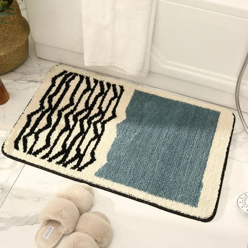 Handgemaakte badmat met abstract design