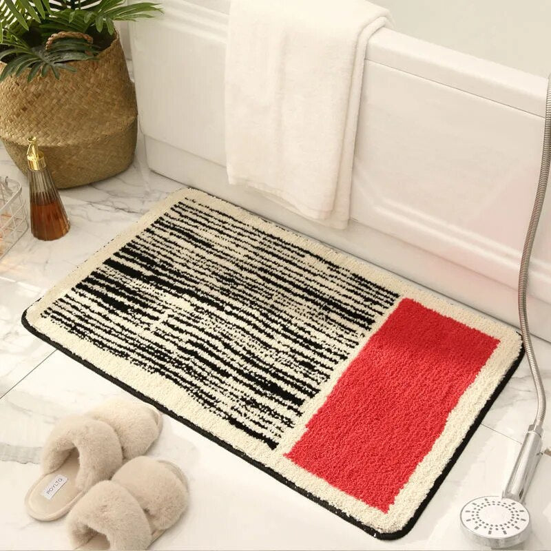 Handgemaakte badmat met abstract design