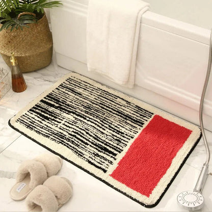 Handgemaakte badmat met abstract design