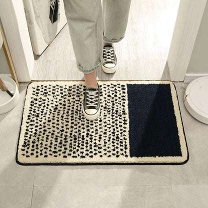 Handgemaakte badmat met abstract design