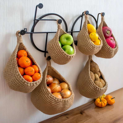 Hangende fruit- en groentemanden