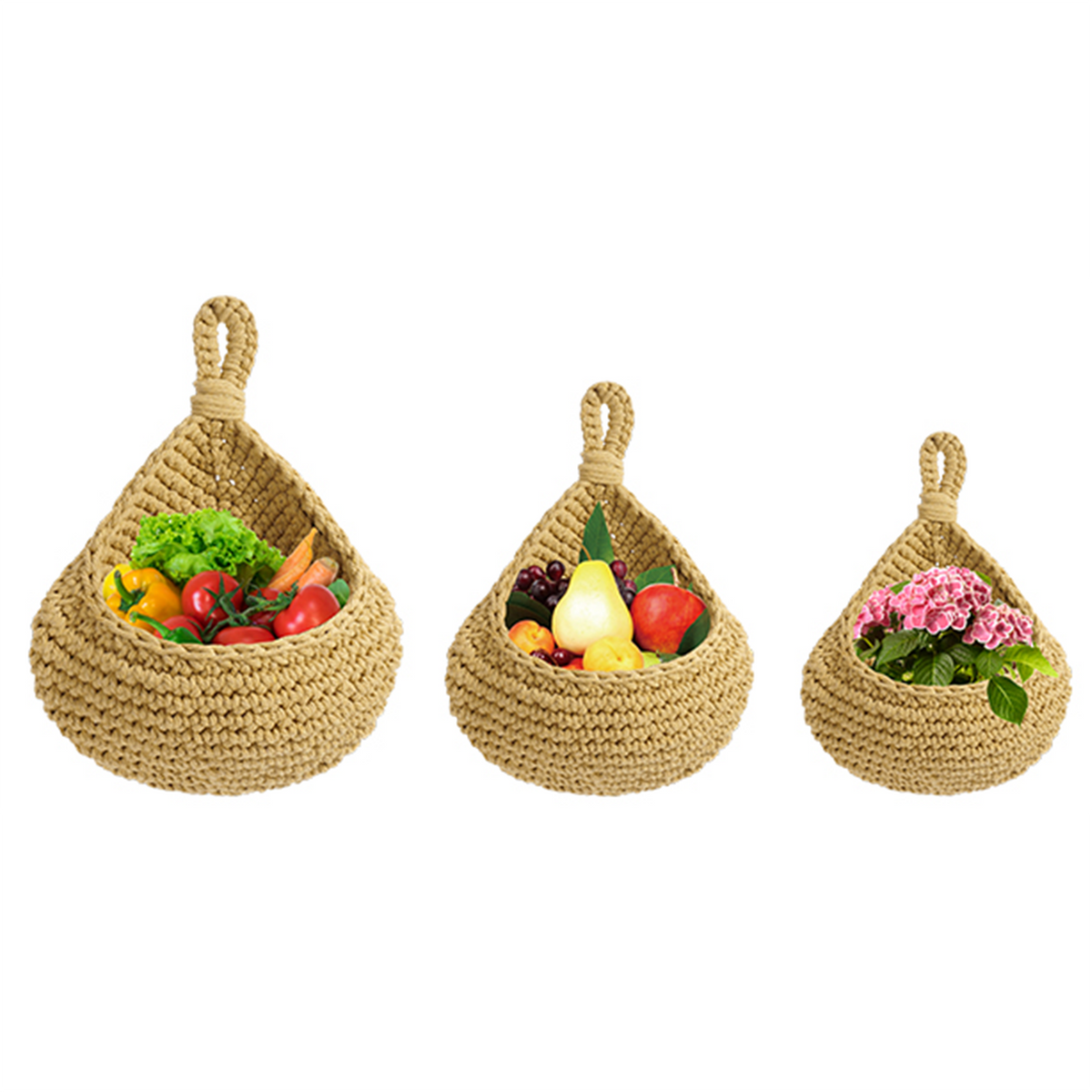 Hangende fruit- en groentemanden