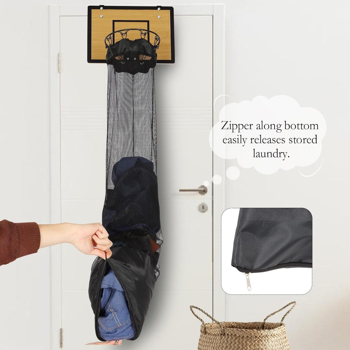Hangende opberger met basketbalring-design - Voor wasgoed en speelgoed