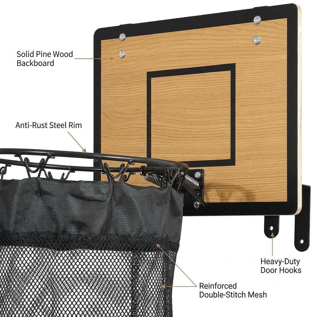 Hangende opberger met basketbalring-design - Voor wasgoed en speelgoed