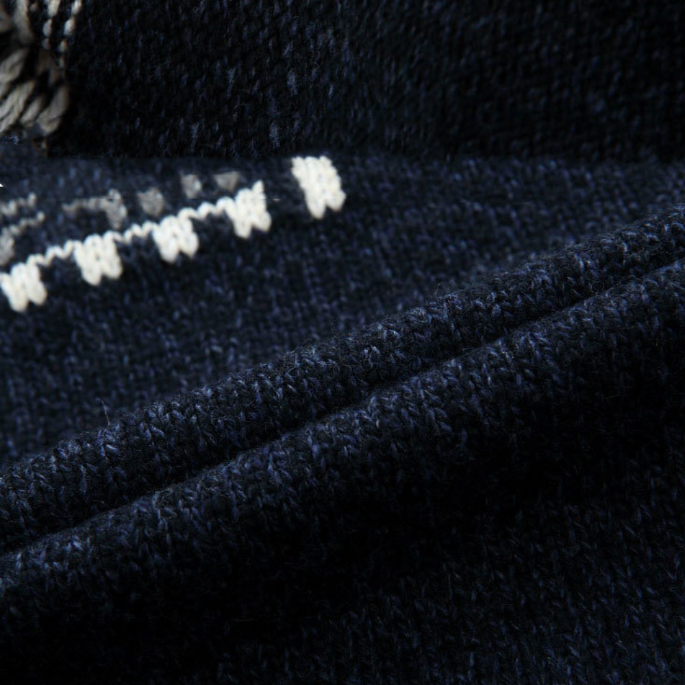 Harald | Heren cardigan met doorlopende ritssluiting en motief