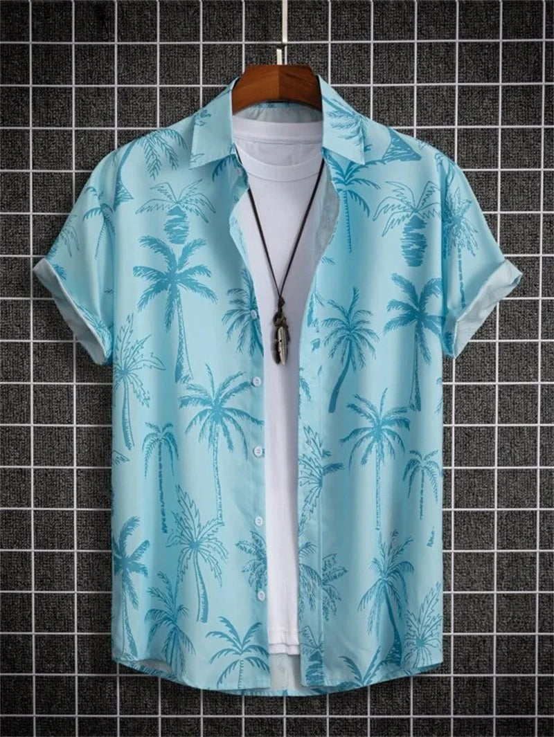 Hawaï overhemd voor heren met 3D-bloemenprint