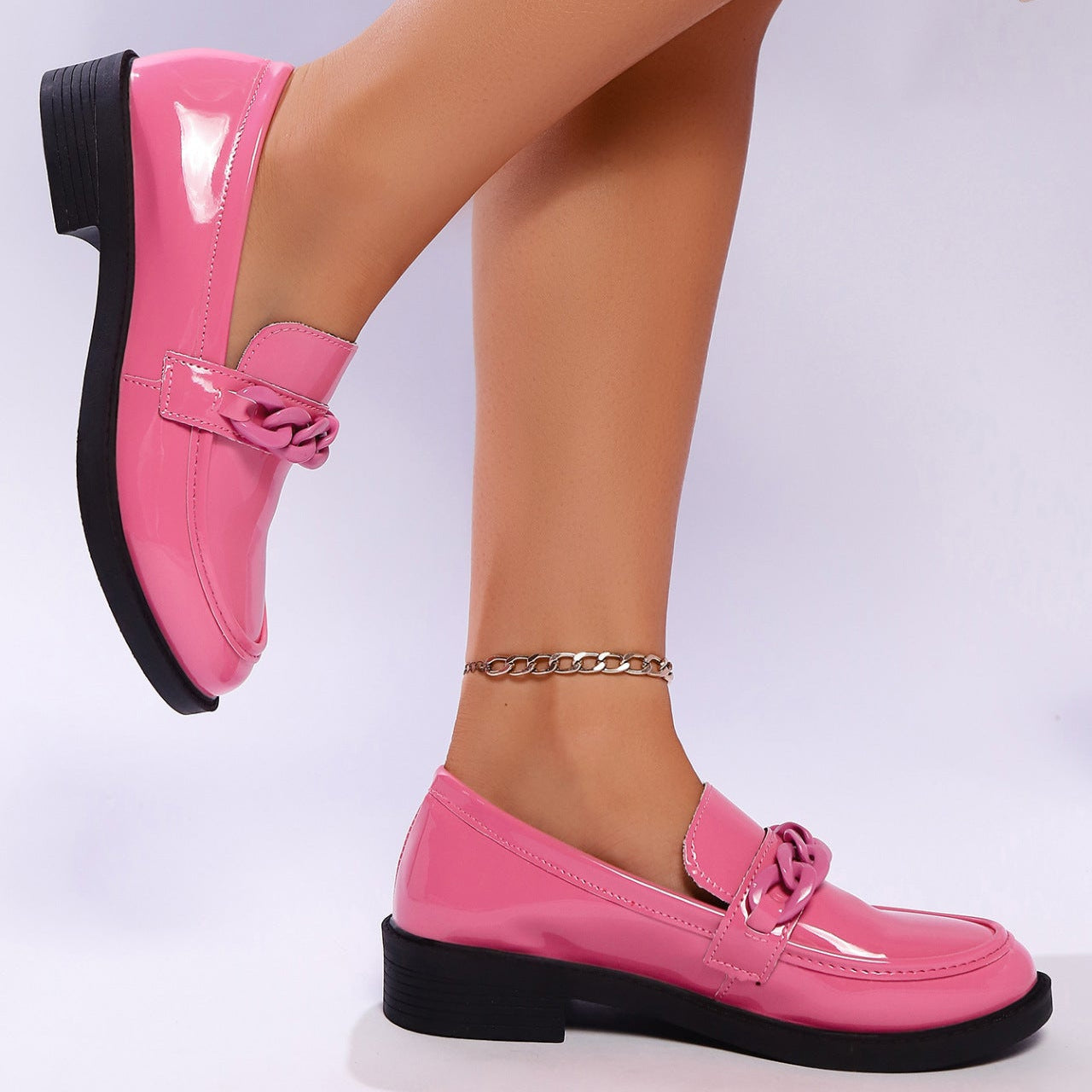 Image of Hendrika | Dames Ketting Platform Loafers