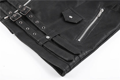 Image of Heren Asymmetrisch Bikerjack met Rits