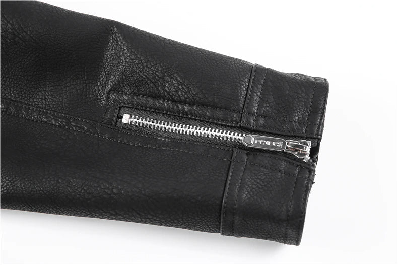 Image of Heren Asymmetrisch Bikerjack met Rits