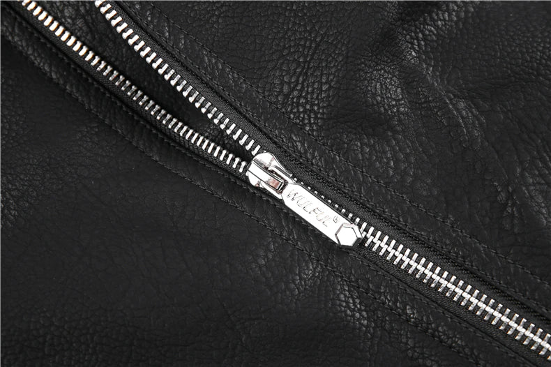 Image of Heren Asymmetrisch Bikerjack met Rits