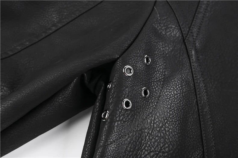 Image of Heren Asymmetrisch Bikerjack met Rits