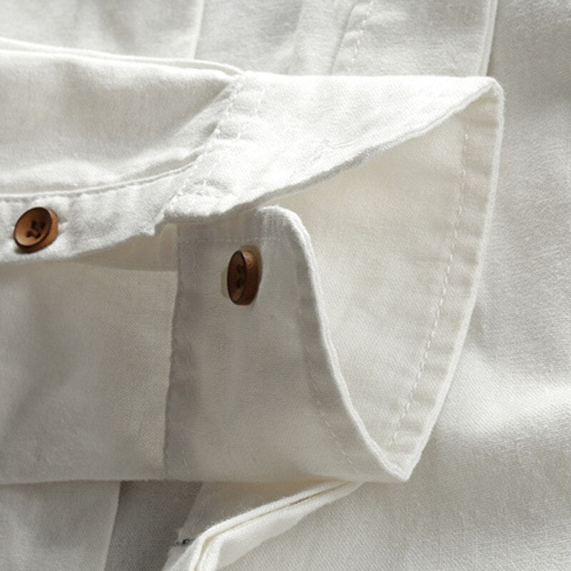 Image of Heren Band Collar Lange Mouw Shirt