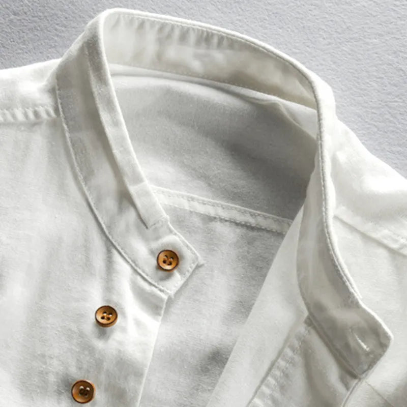 Image of Heren Band Collar Lange Mouw Shirt