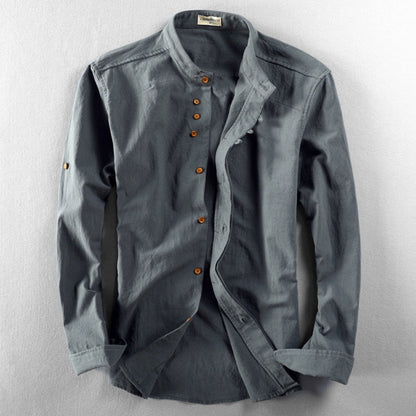 Image of Heren Band Collar Lange Mouw Shirt
