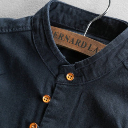 Image of Heren Band Collar Lange Mouw Shirt