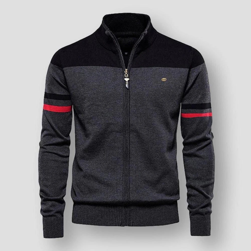 Image of Heren Color Block Zip-Up Jas