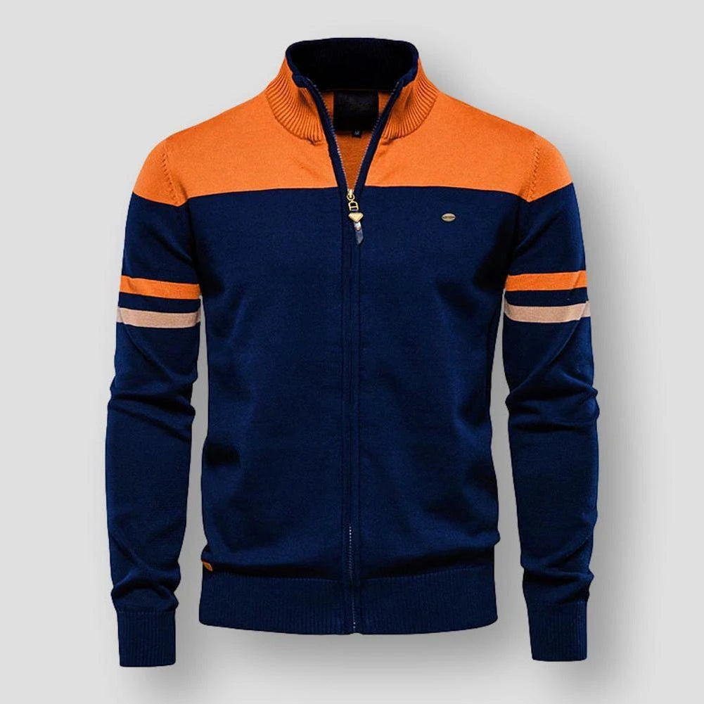 Image of Heren Color Block Zip-Up Jas