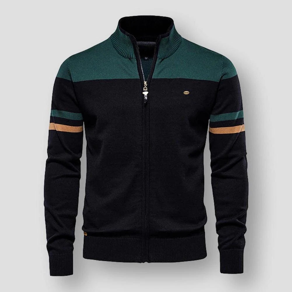 Image of Heren Color Block Zip-Up Jas