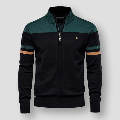 Image of Heren Color Block Zip-Up Jas