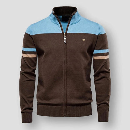 Image of Heren Color Block Zip-Up Jas