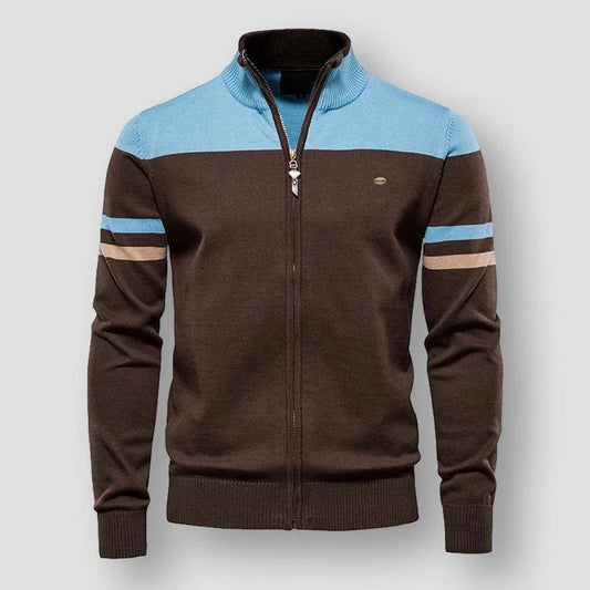 Image of Heren Color Block Zip-Up Jas