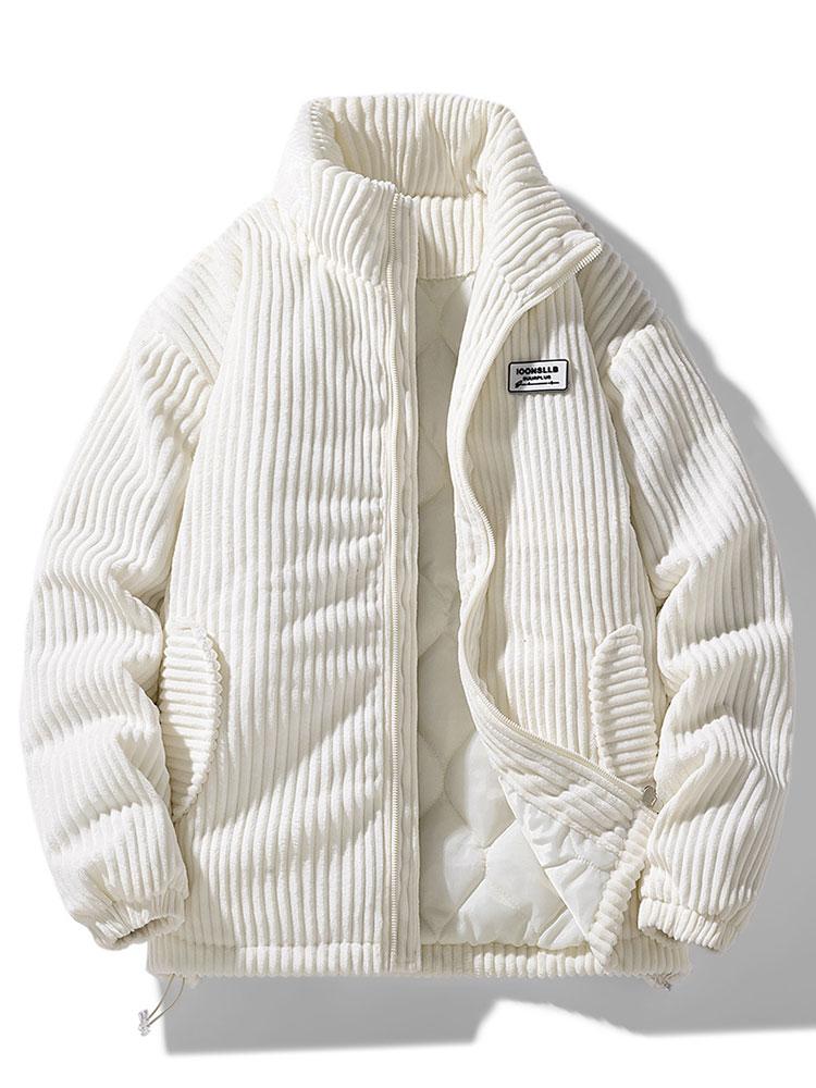 Image of Heren Corduroy Pufferjack met Volledige Rits