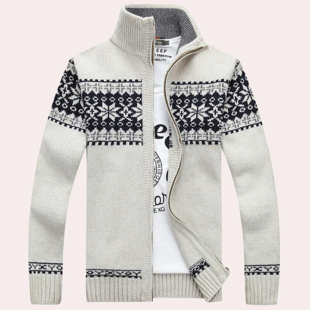 Image of Heren Fair Isle Cardigan met Rits