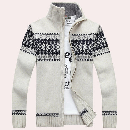 Image of Heren Fair Isle Cardigan met Rits