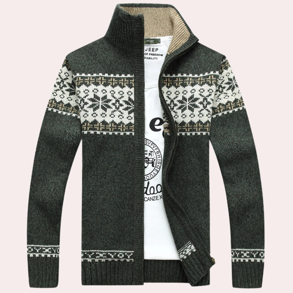 Image of Heren Fair Isle Cardigan met Rits