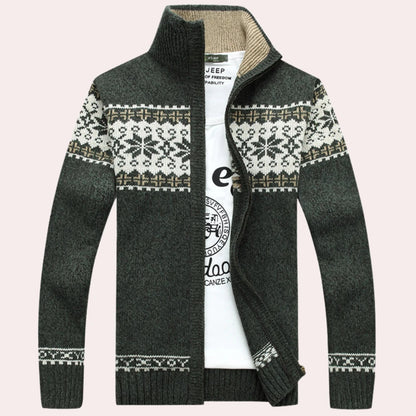 Image of Heren Fair Isle Cardigan met Rits