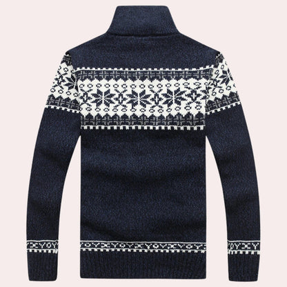 Image of Heren Fair Isle Cardigan met Rits