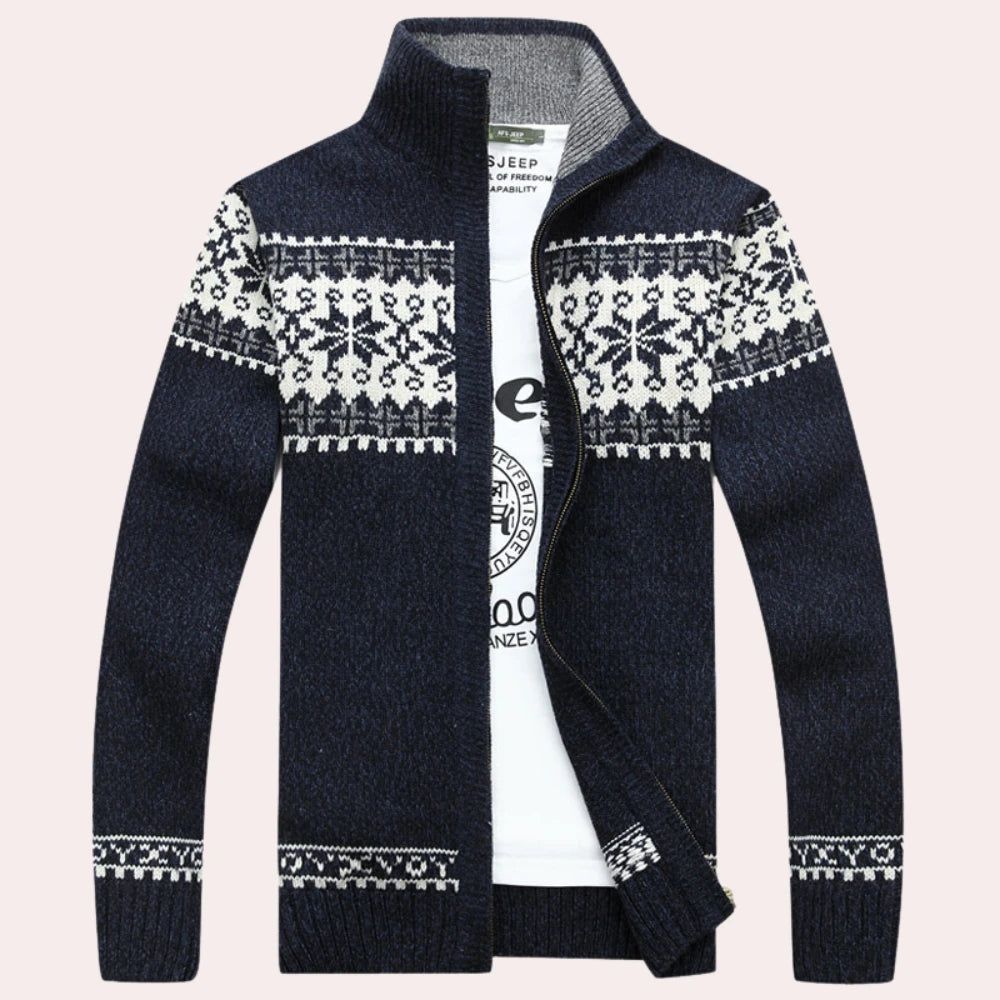 Image of Heren Fair Isle Cardigan met Rits