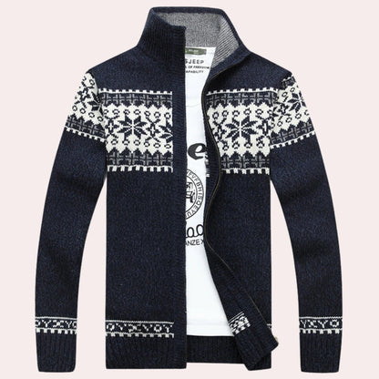 Image of Heren Fair Isle Cardigan met Rits