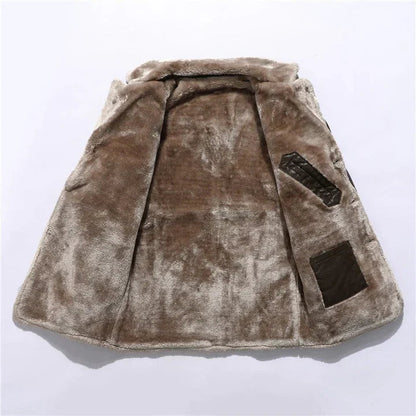 Image of Heren Faux Fur Kraag Lange Jas