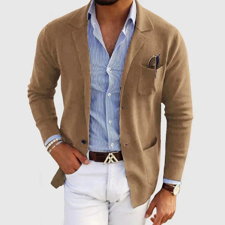 Image of Heren Gebreid Casual Blazer Jasje