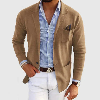 Image of Heren Gebreid Casual Blazer Jasje