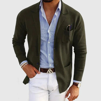 Image of Heren Gebreid Casual Blazer Jasje