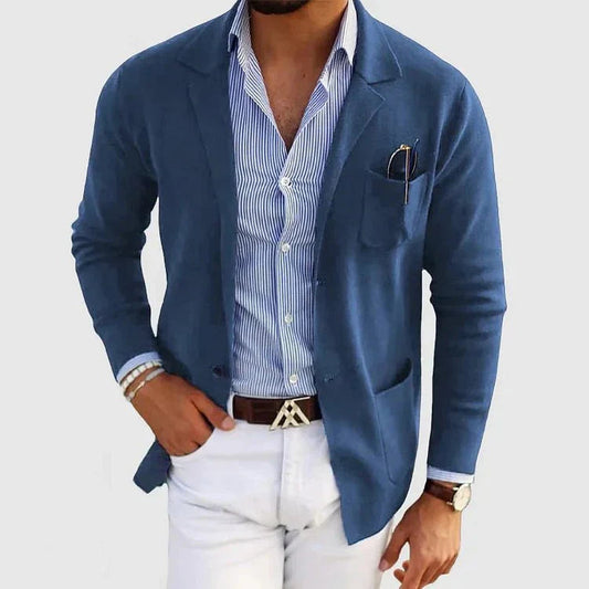 Image of Heren Gebreid Casual Blazer Jasje