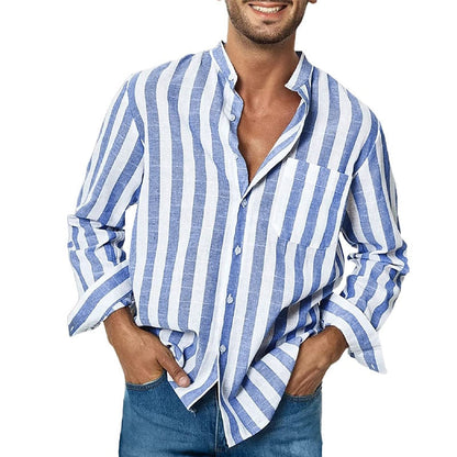 Image of Heren Gestreept Casual Shirt met Lange Mouwen