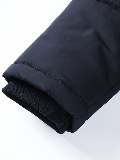 Image of Heren Gewatteerde Jas met Capuchon en Bontrand